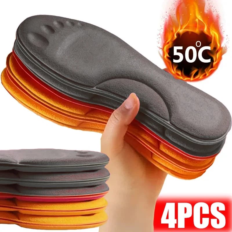 4D Massage Warm pile Shoes Insoles Super Soft Latex Sports
