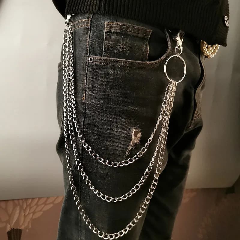 Metal Belt Chain HipHop Rock Punk Hook Trousers Pant Waist