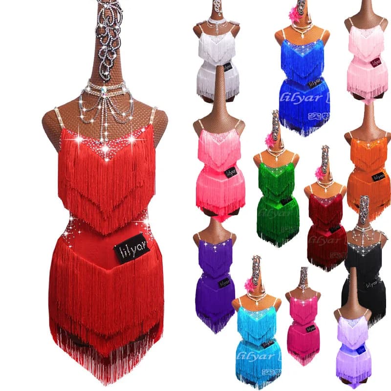 Latin Dance Dress Competition Costumes Skirt Performing