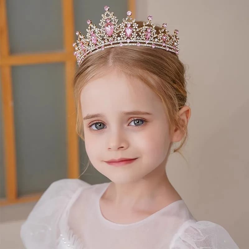 Children's Princess Crown Crystal Tiara Girls Hair