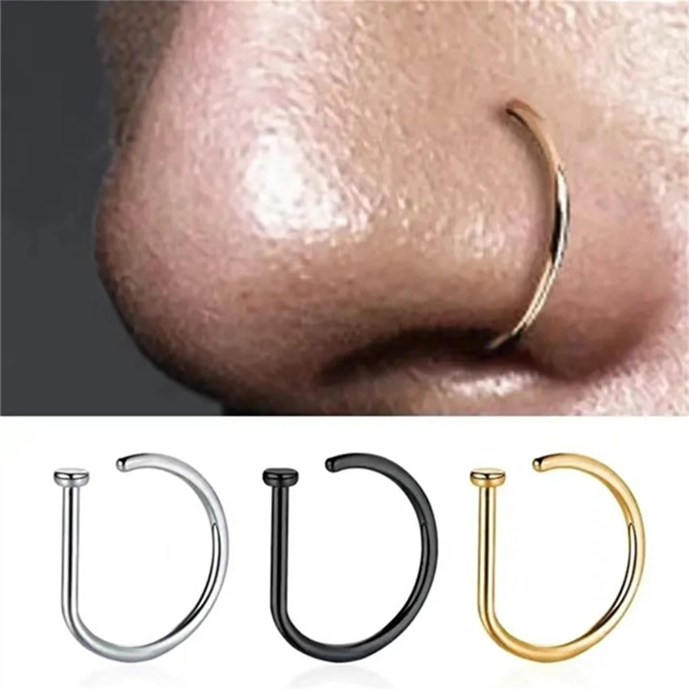 Women Men Fake Piering Nose Ring Earrings Fashion punk Non