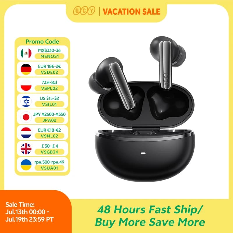 QCY MeloBuds N70 Adaptive ANC Wireless Earbuds Bluetooth