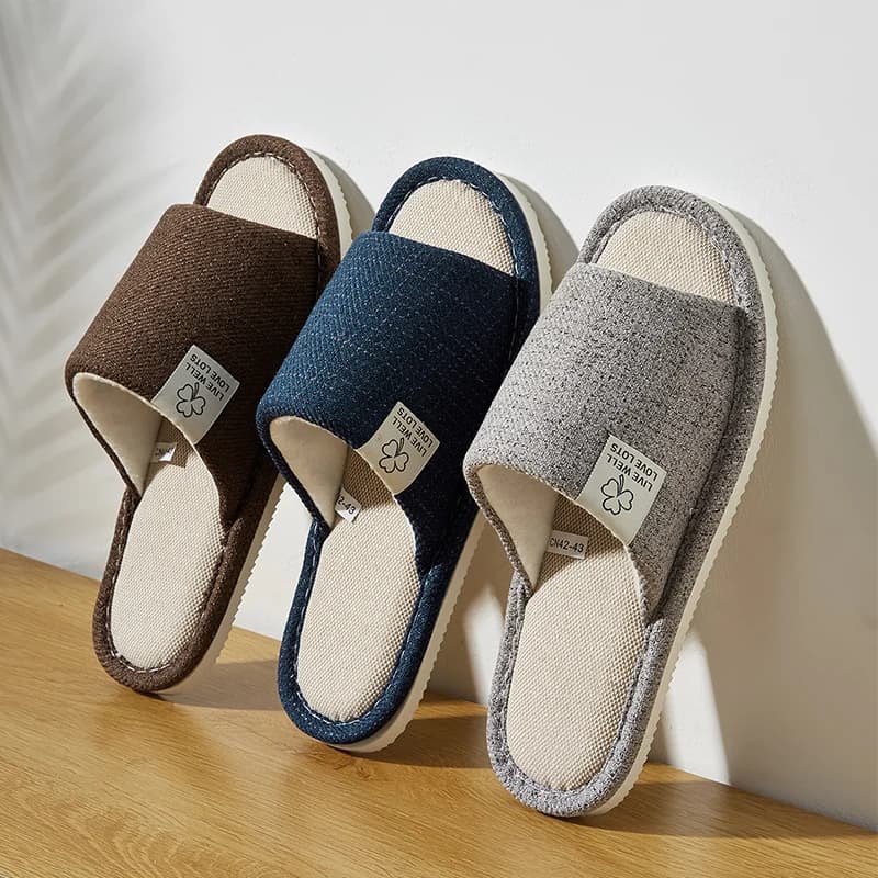 Home Linen Slippers In & Comfortable Bedroom