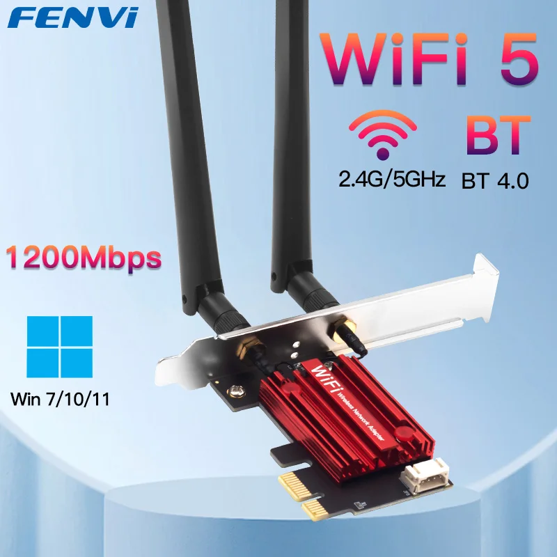 FENVI WiFi 5 PCI-E Wireless Adapter AC1200 Network Card