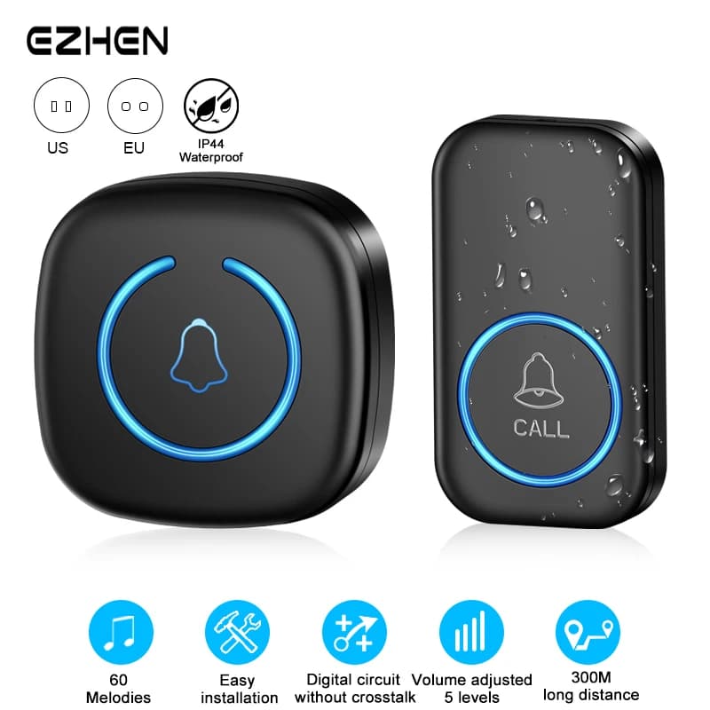 Wireless Doorbell Intelligent Welcome Door Bell 300M/984