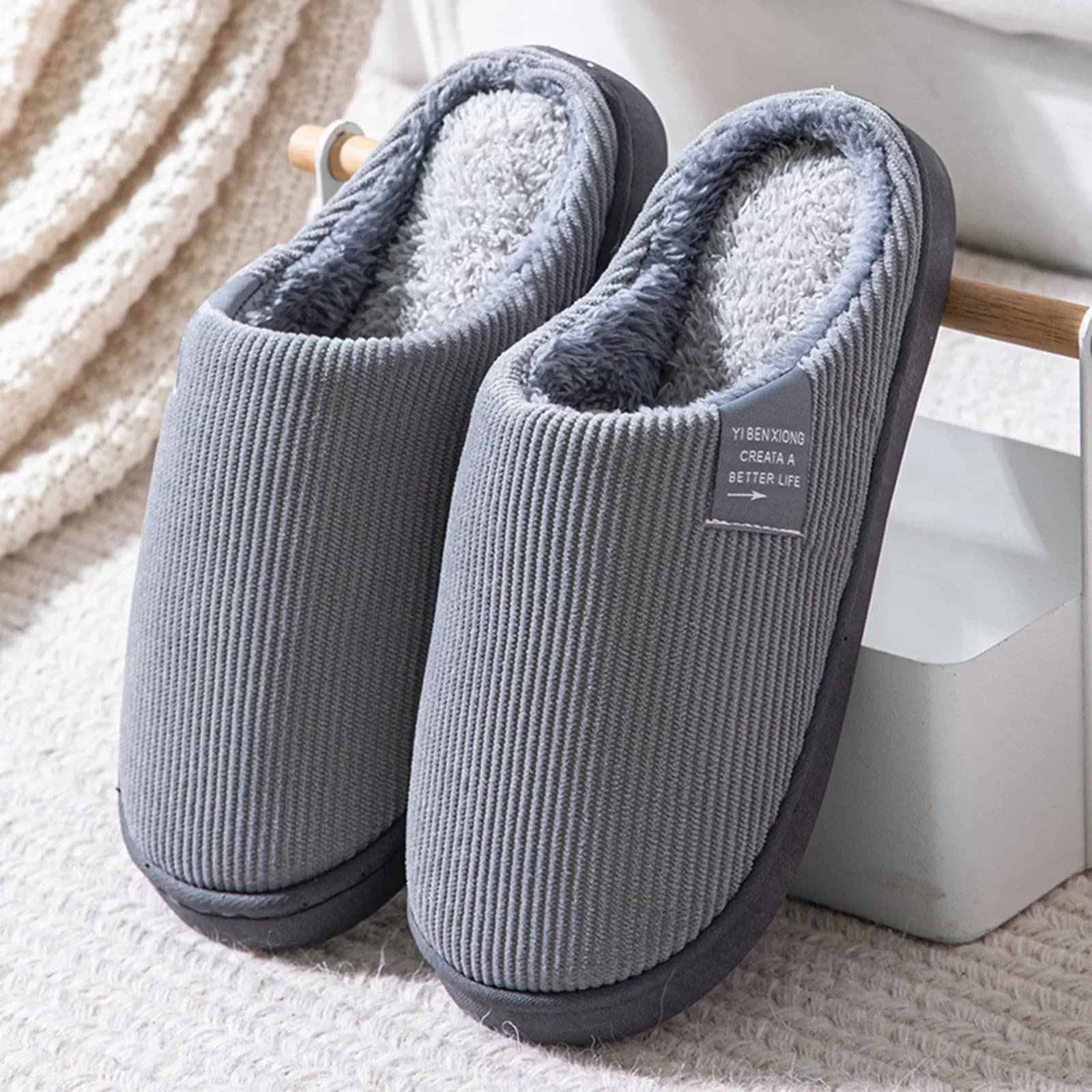 Women' Men' Thick Soft Bottom Home Slippers Household