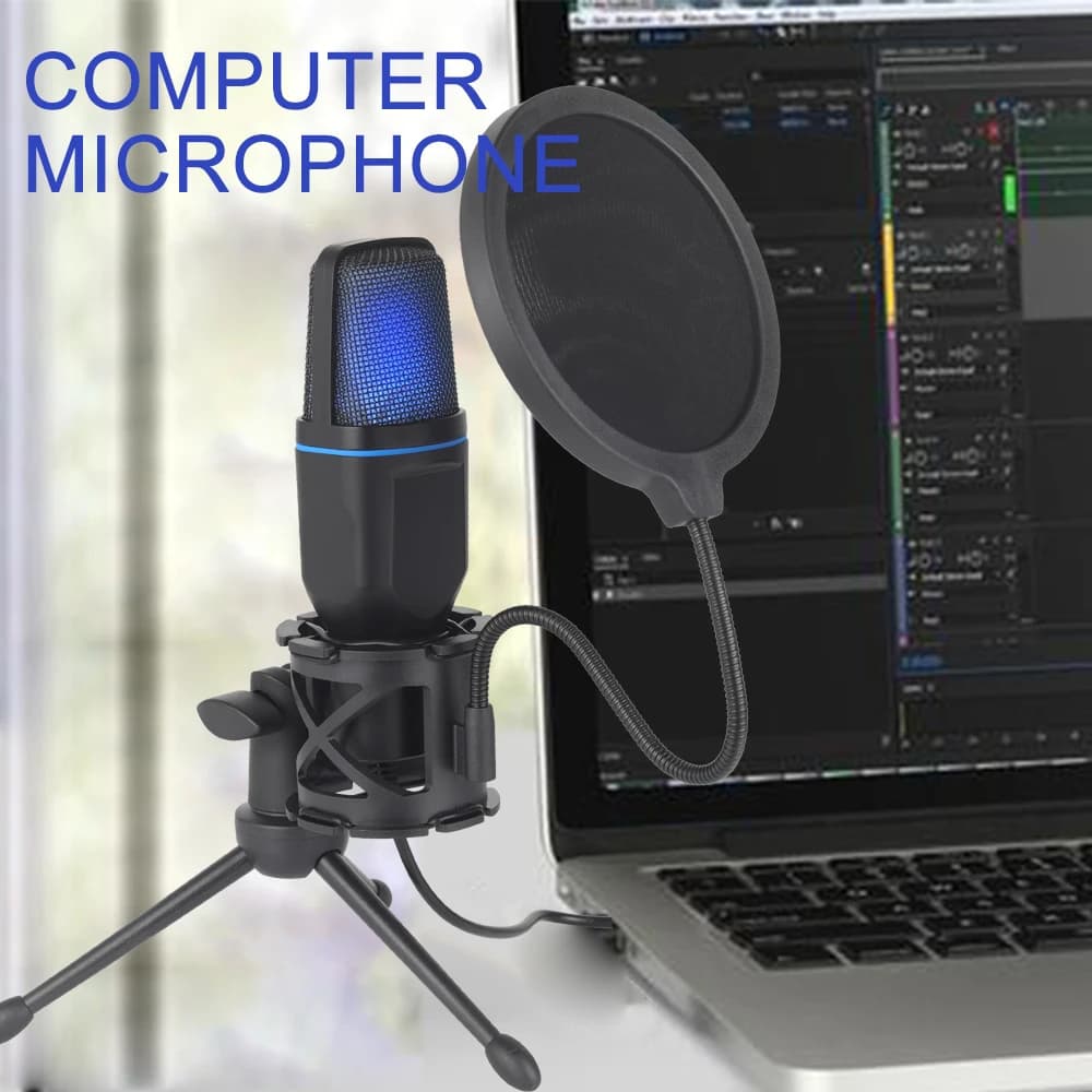 USB Microphone RGB Microfone Condensador Wire Gaming Mic
