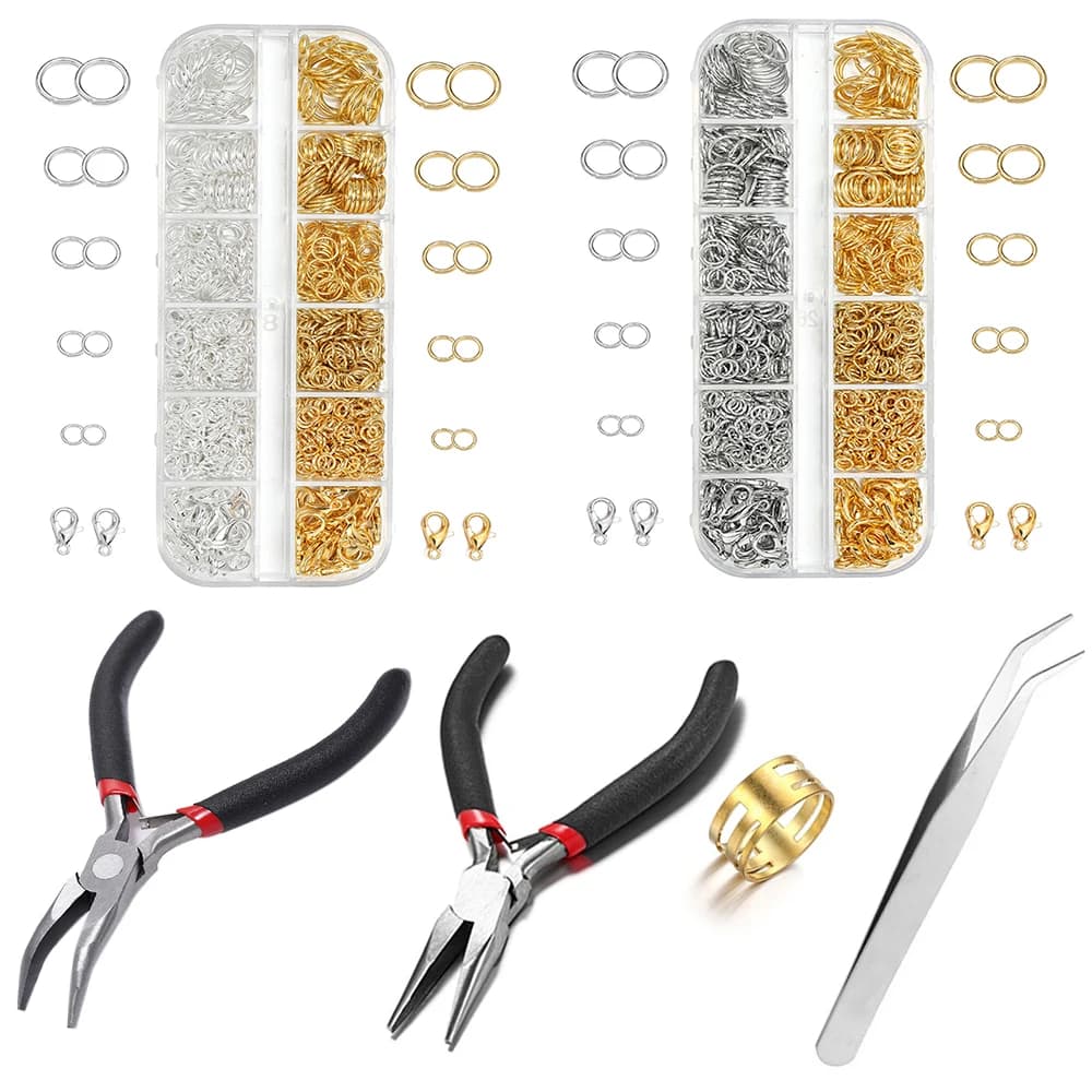 930pcs/Box Jewelry Findings Kits Open Jump Rings Lobster