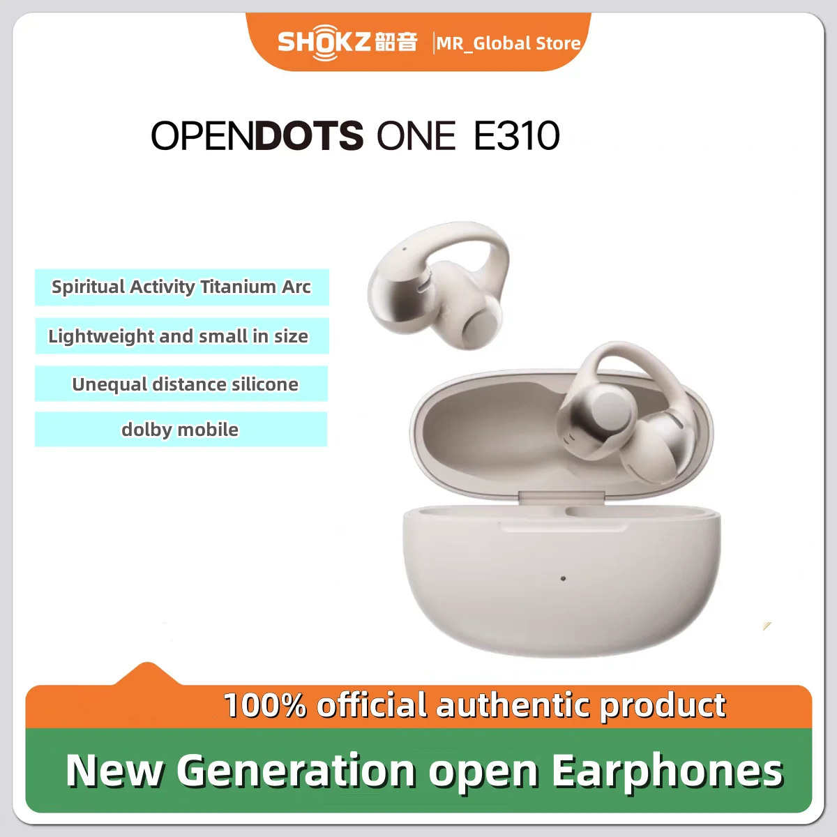 Shokz OpenDots ONE E310 Wireless Earphones Ear Clip AI