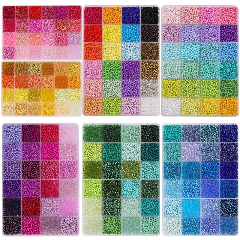 About 5200Pcs24 Grid Rice Bead Box Handmade DIY Jewelry