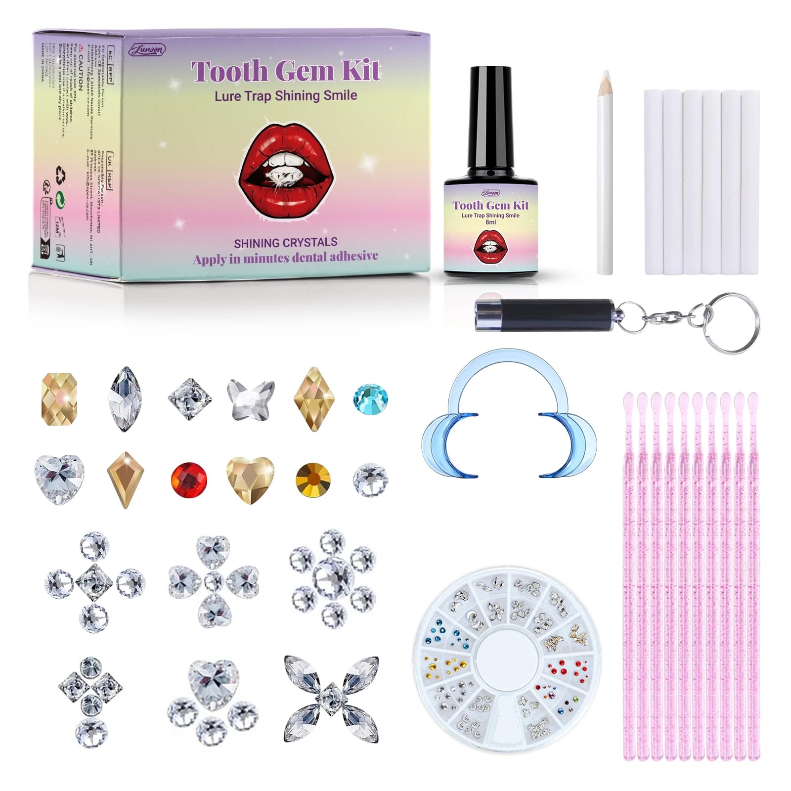DIY Teeth Gems Kit With Glues And Light Teeth Anti-drop