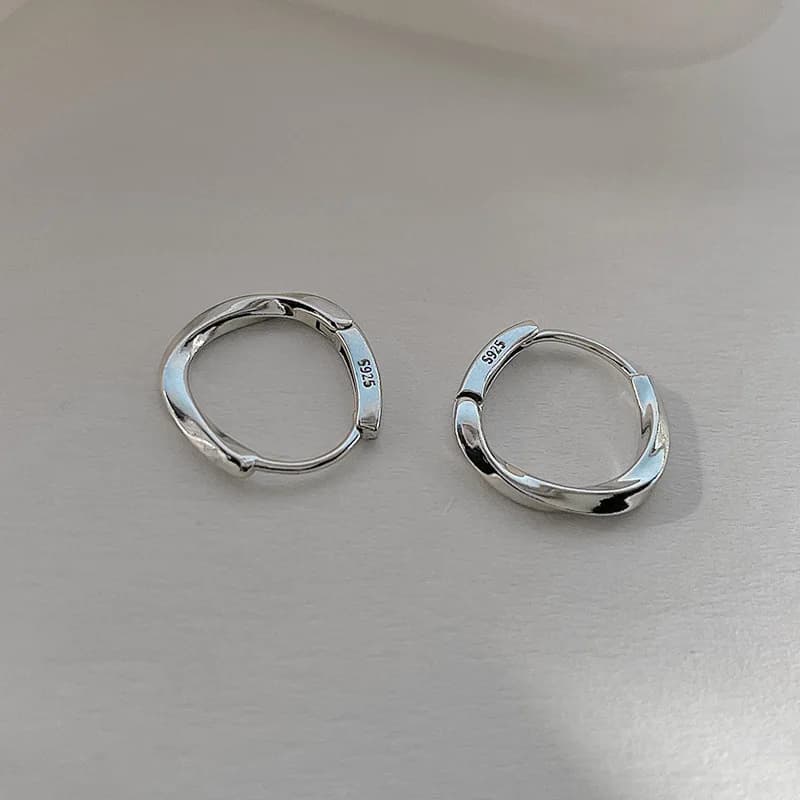 925 Sterling Silver Round Stud Earrings for Women Simple