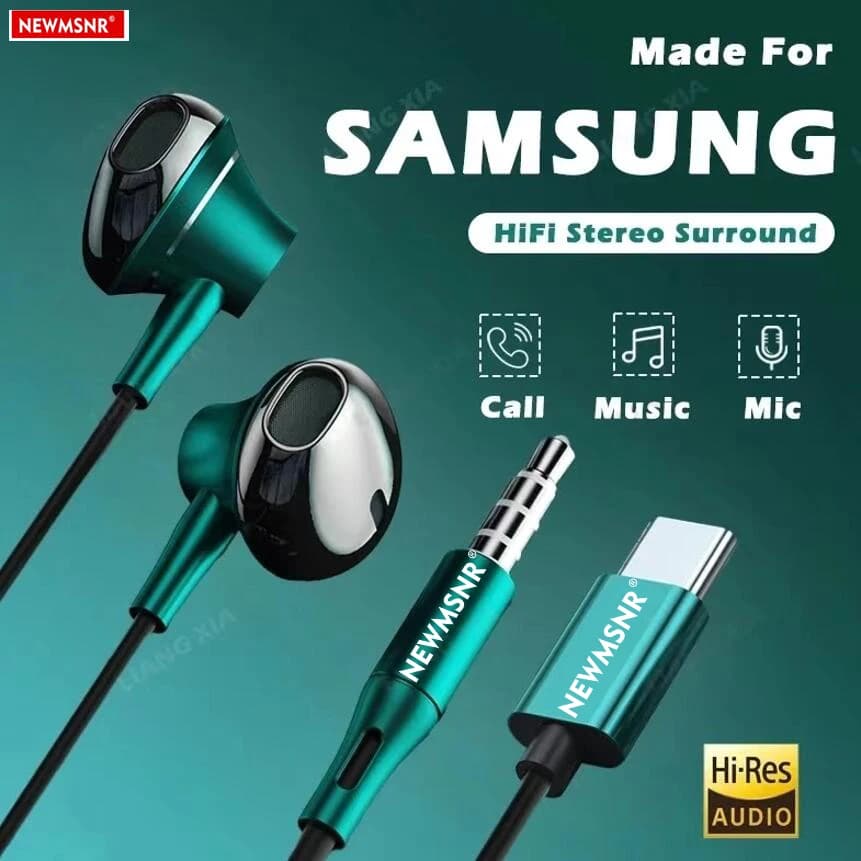 Type C&3.5mm Headphones HiFi Bass Stereo Volume Control