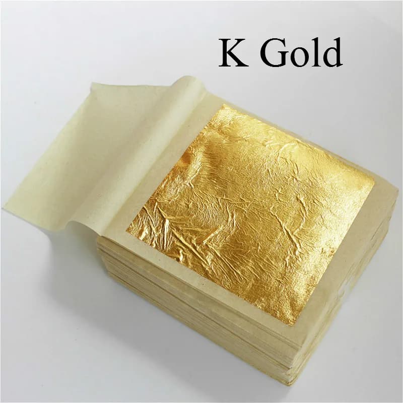 20/60 PCS 8x8cm Practical K Pure Shiny Gold Leaf for