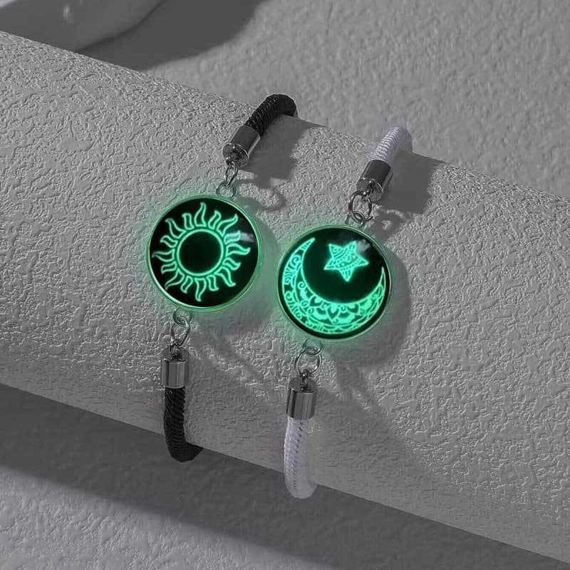 Romantic Luminous Sun Moon Couple Bracelets for Women Men