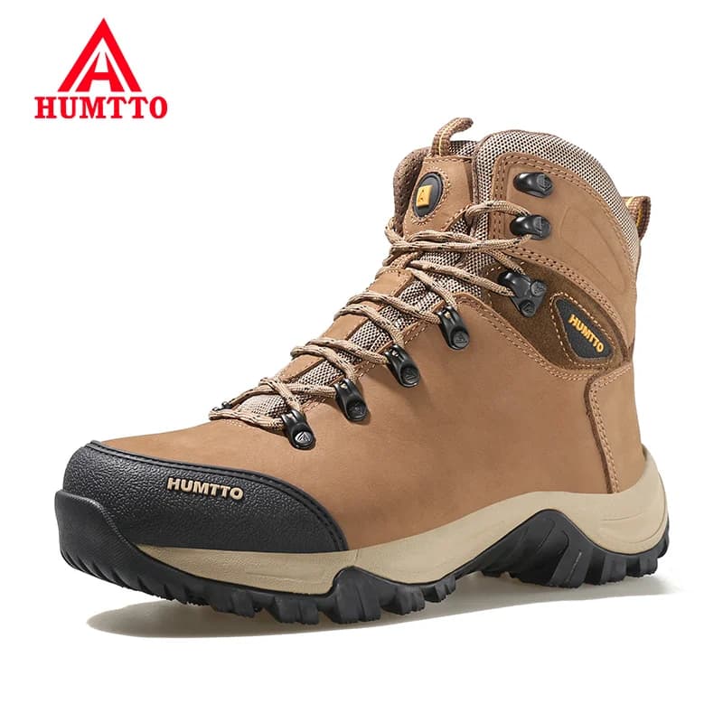 Waterproof leather hiking boots for Scottish trail walking