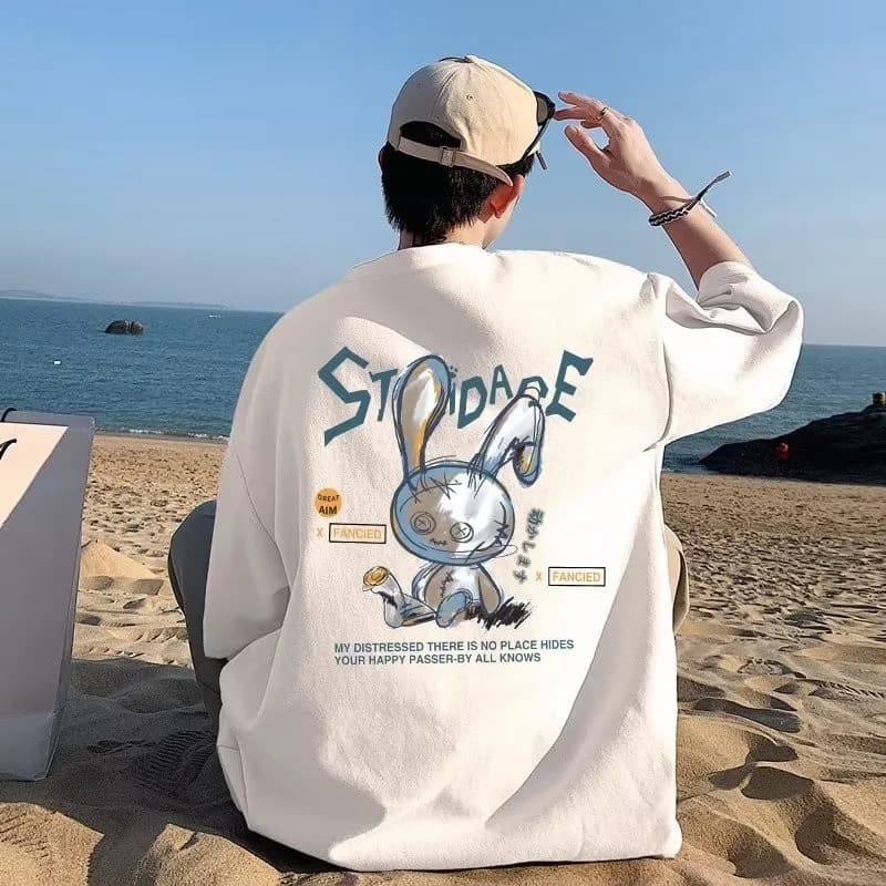 8XL Men Oversize Korean Loose American Love Puppet Rabbit
