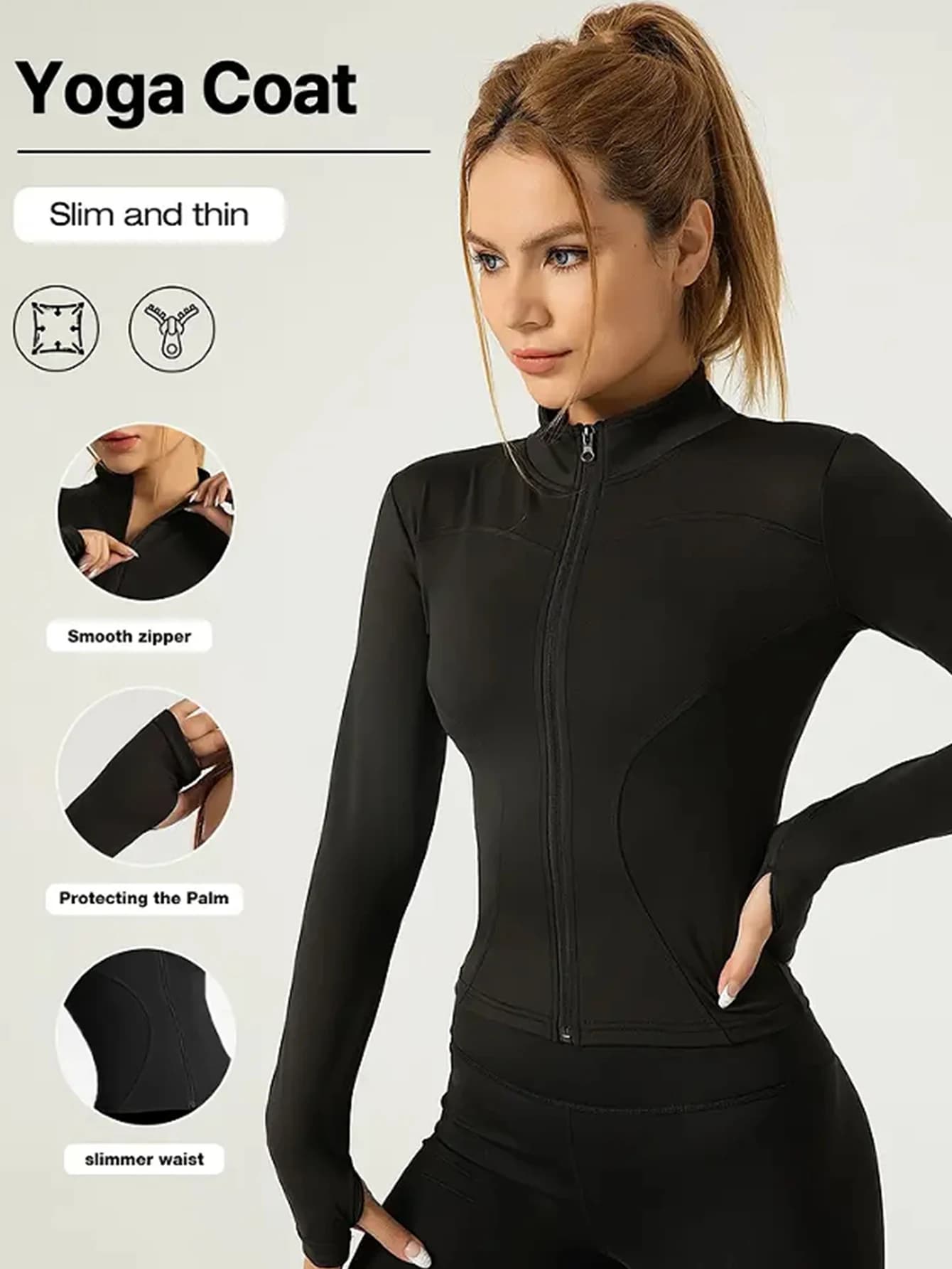 Fitness jacket, women's tight quick-drying top, autumn