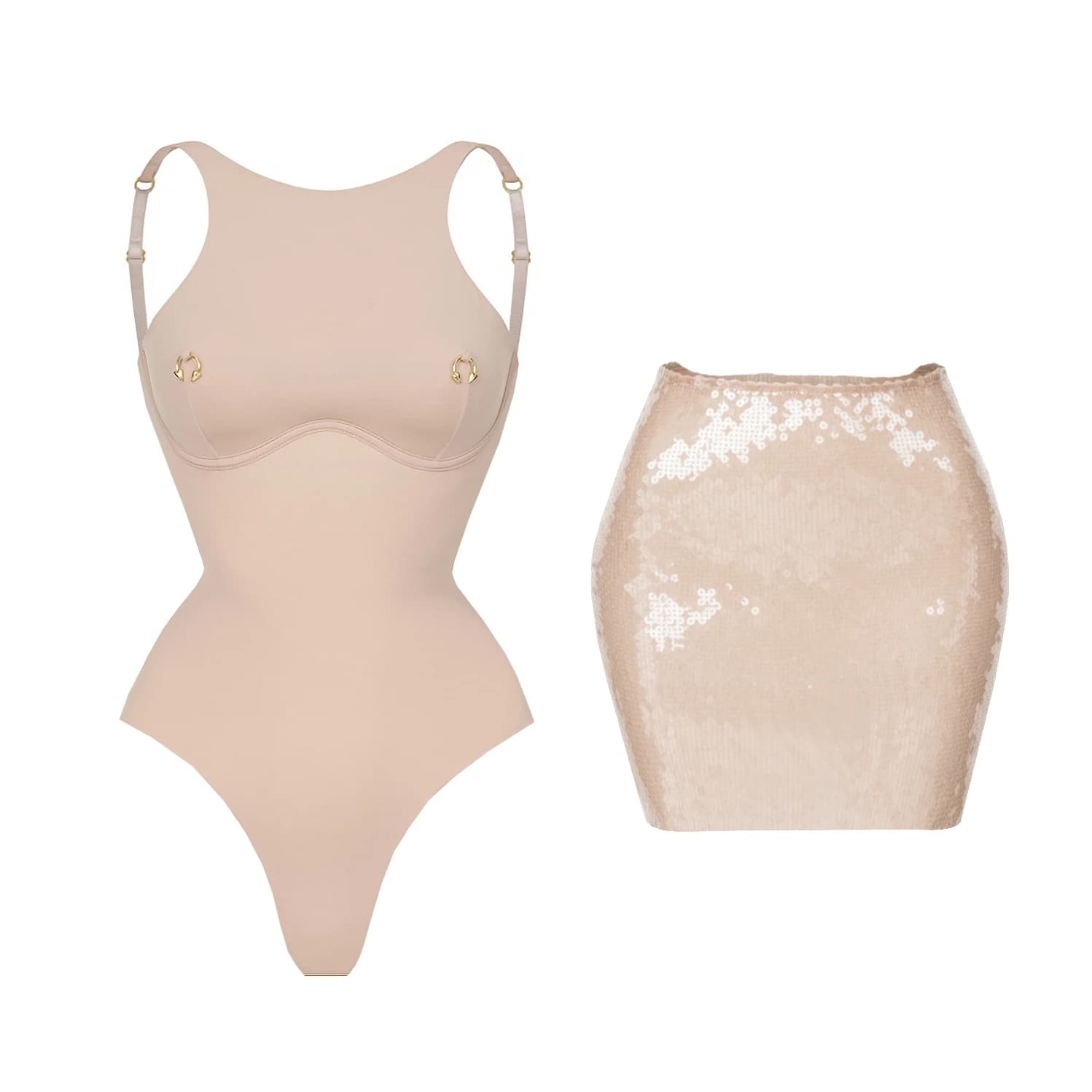 2Pcs Sexy Women One Piece Swimsuit Female Swimwear Solid