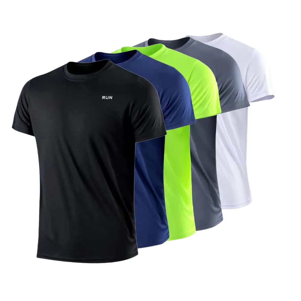 Men's quick-dry moisture-wicking t-shirt in grey - lightweight summer gym and running top