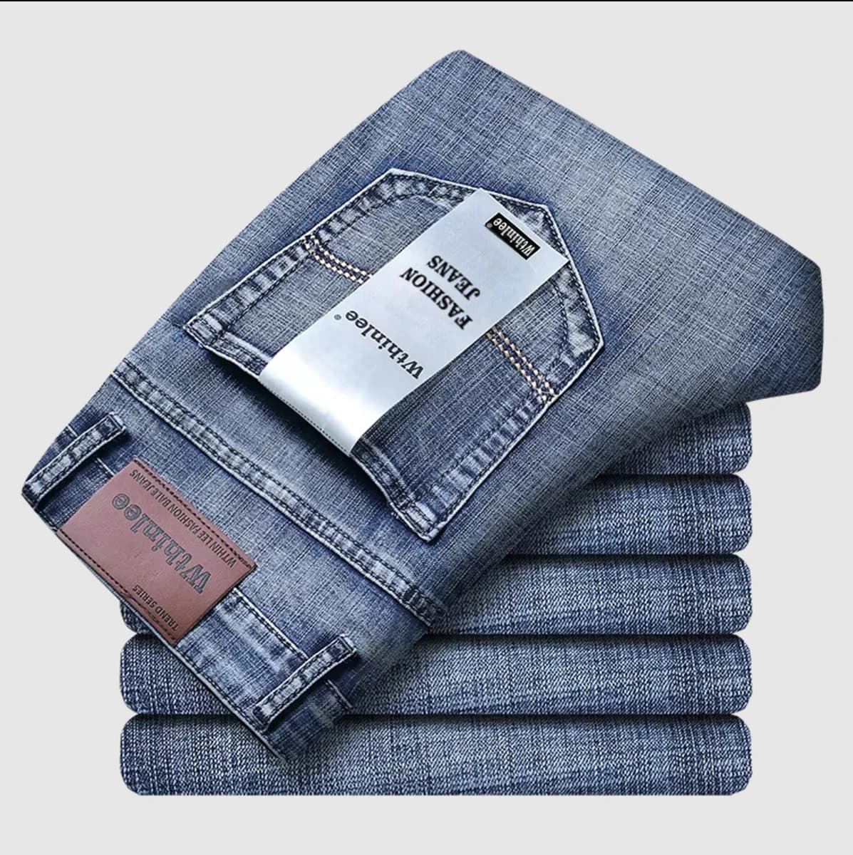 Business Men' Jeans Straight Stretch Classic Blue Black