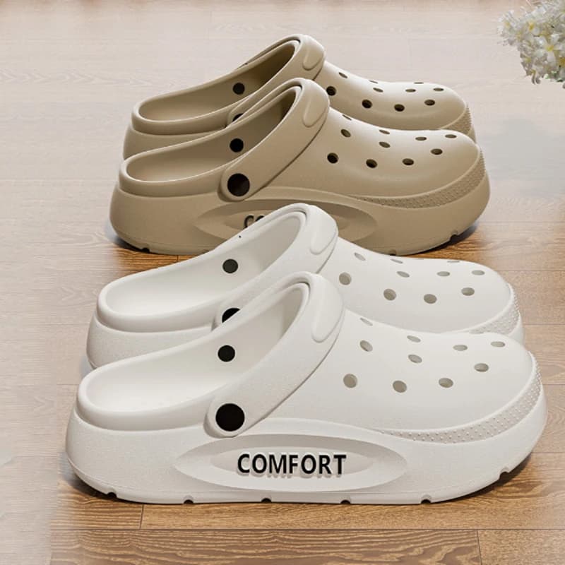 Women' Men' Slippers Anti-Slip Couple Hollow Covered Toe