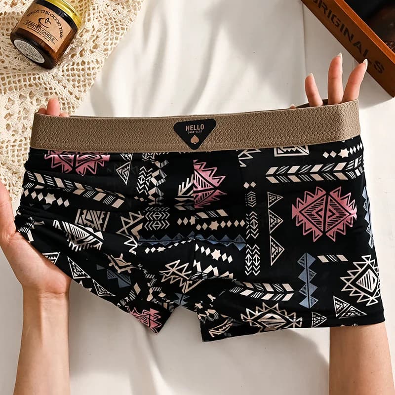1pcs Men' Underwear Ice Silk Boxer Shorts Plus Underpants