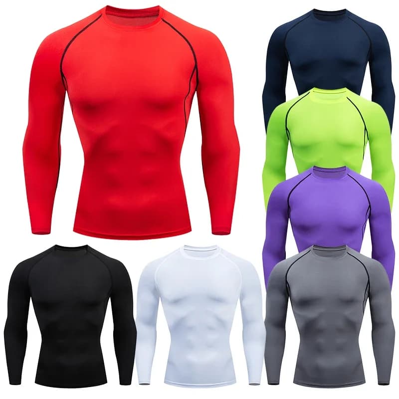 Men Compression Running T-shirt Fitness Tight Long Sleeve