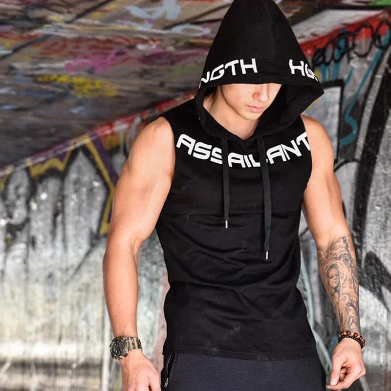 Men Tank Tops Gym Clothing Fitness Sleeveless hoodies