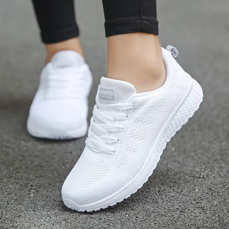 Women Shoes Breathable Walking Mesh Flat Sneakers Gym