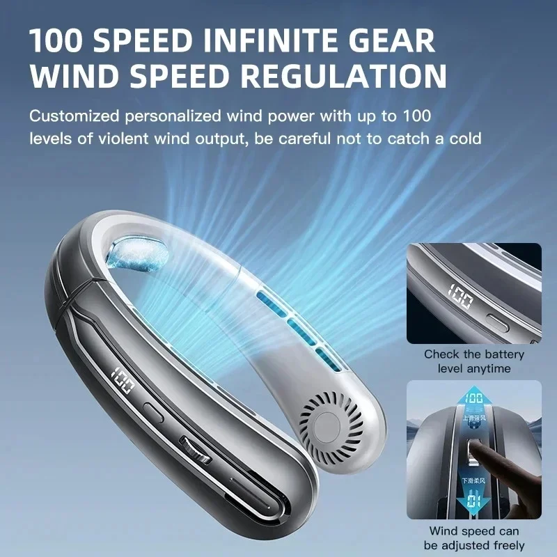 8000mAh Bladeless Neck Fan
